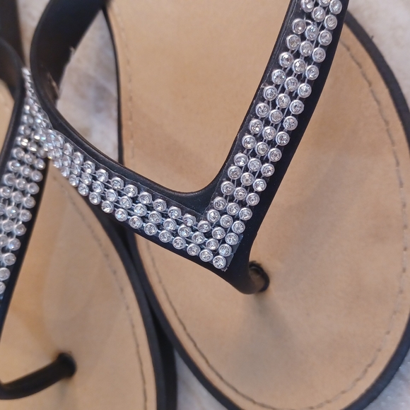 White Line Rhinestone Flip Flops - Picture 2 of 7